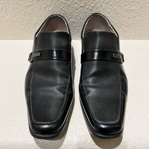 Black Stacy Adams Beau Moc Toe Bit Slip-On Loafers‎ Business Leather Shoes 9.5 M